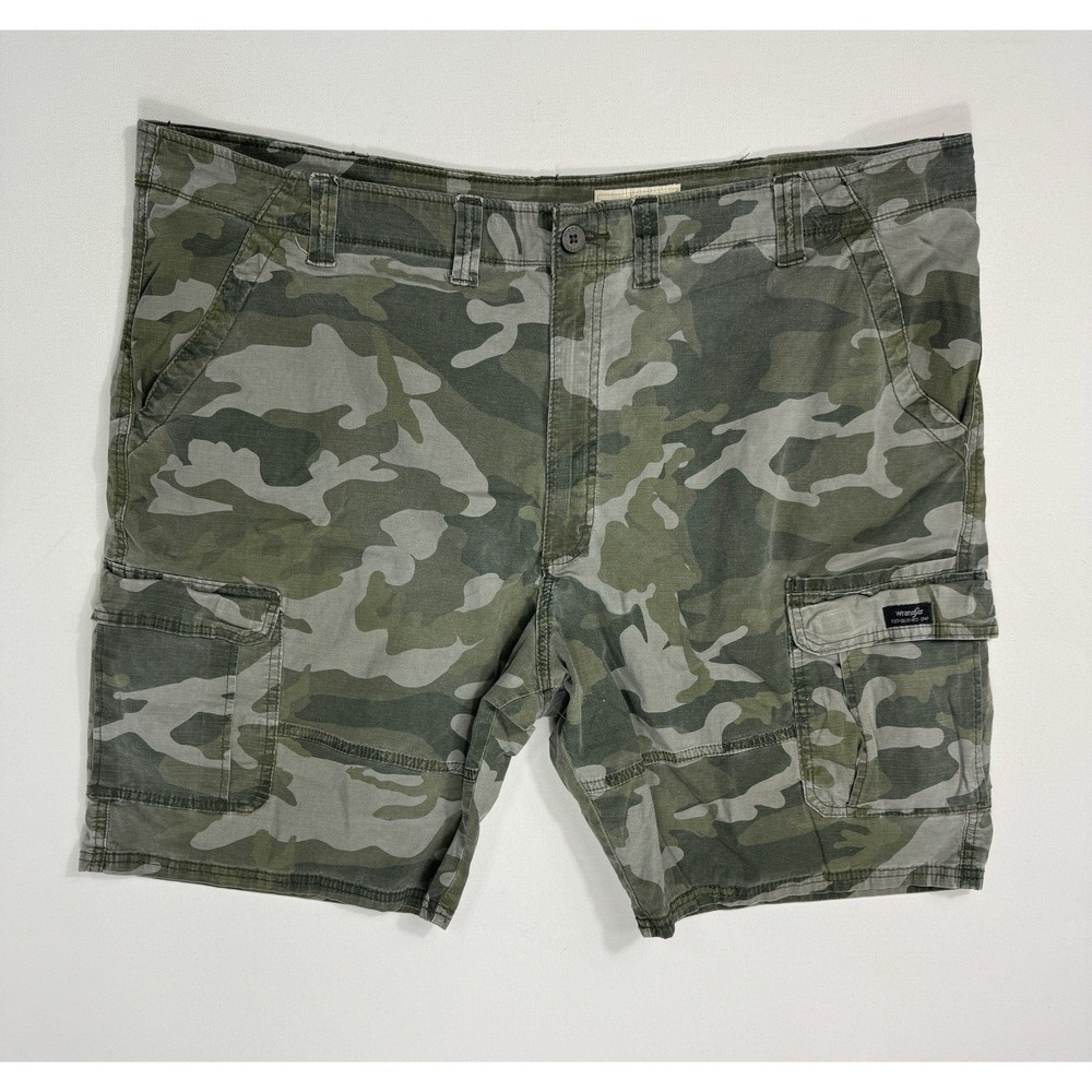 Wrangler Men’s 46x10 Relaxed Camo Cargo Shorts Ripstop Work Utility Outdoor Hike